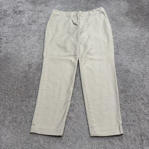 Willi Smith Womens 6 Beige Khaki Cotton Stretch Ankle Chino Pants Flat Front